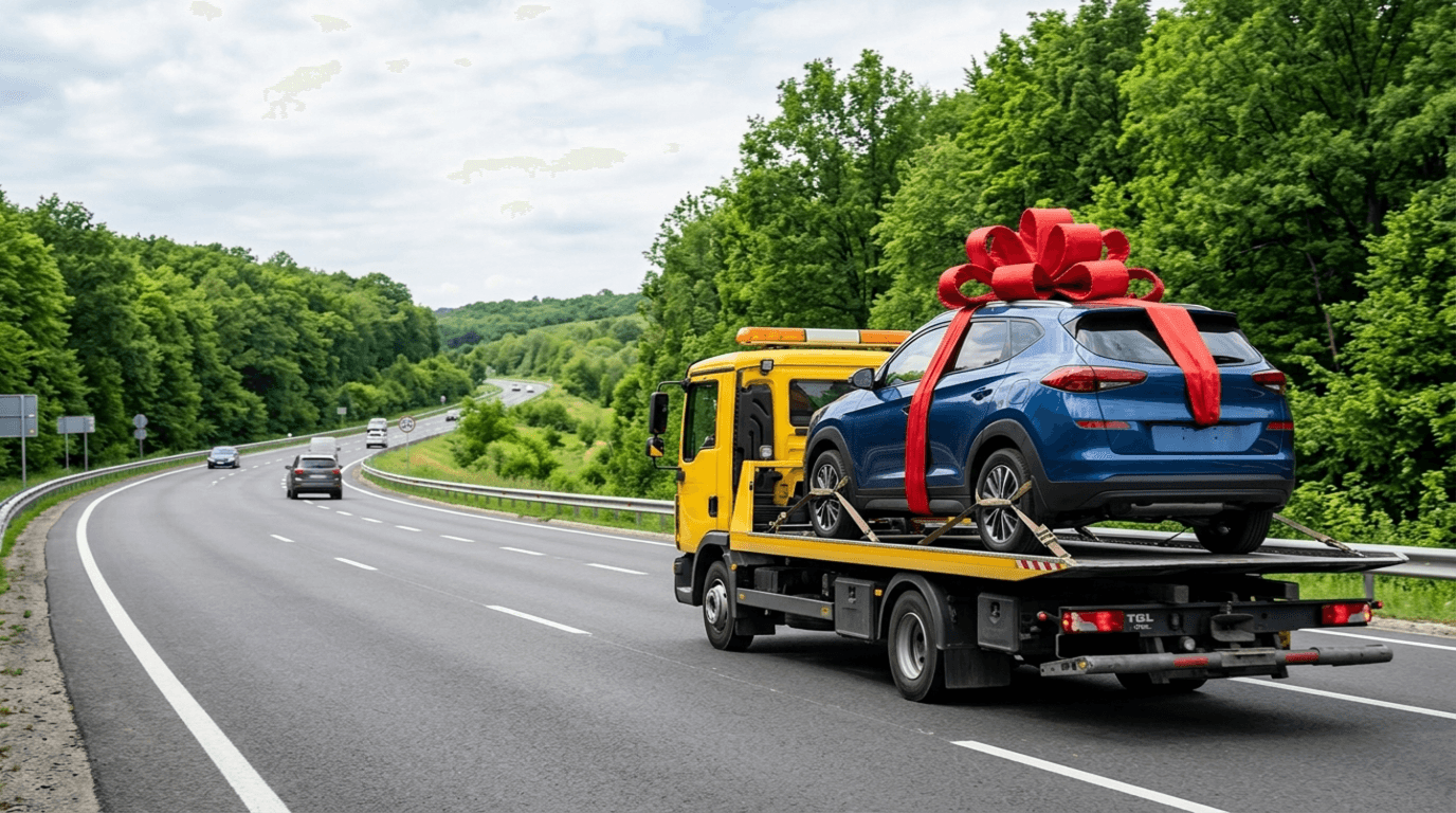 Car carrier truck background